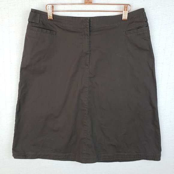 Lafayette 148 Y2K Skirt A-line Brown Knee-Length Stretch Utility size 10 - Picture 1 of 7